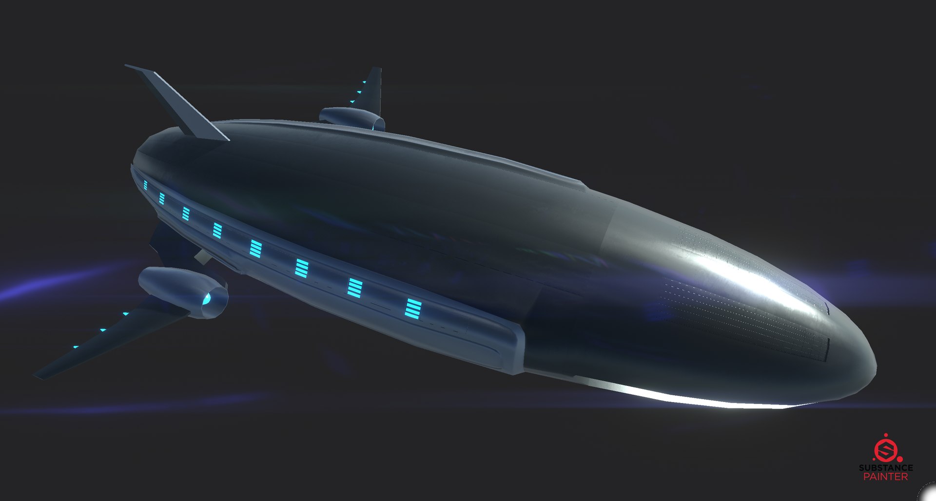 Futuristic Airship 3D Model - TurboSquid 1403086