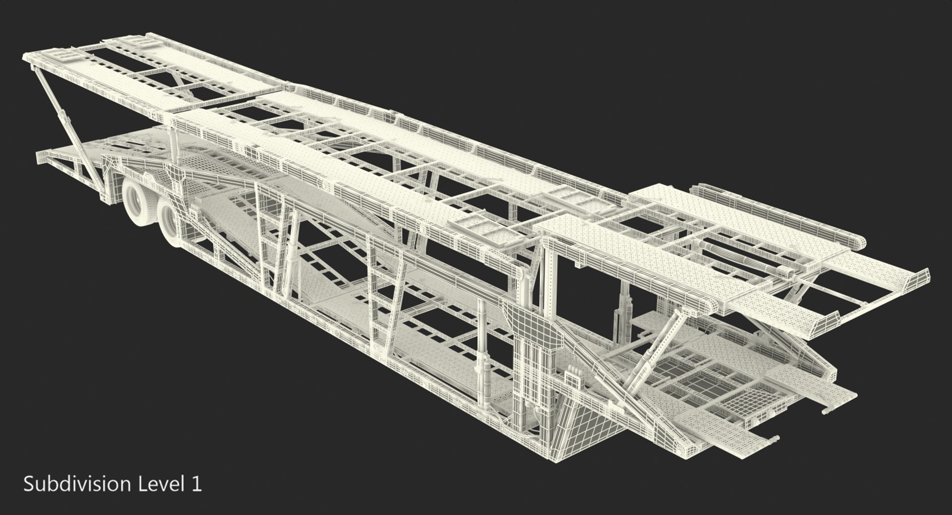 3D model car hauler trailer rigged TurboSquid 1396101