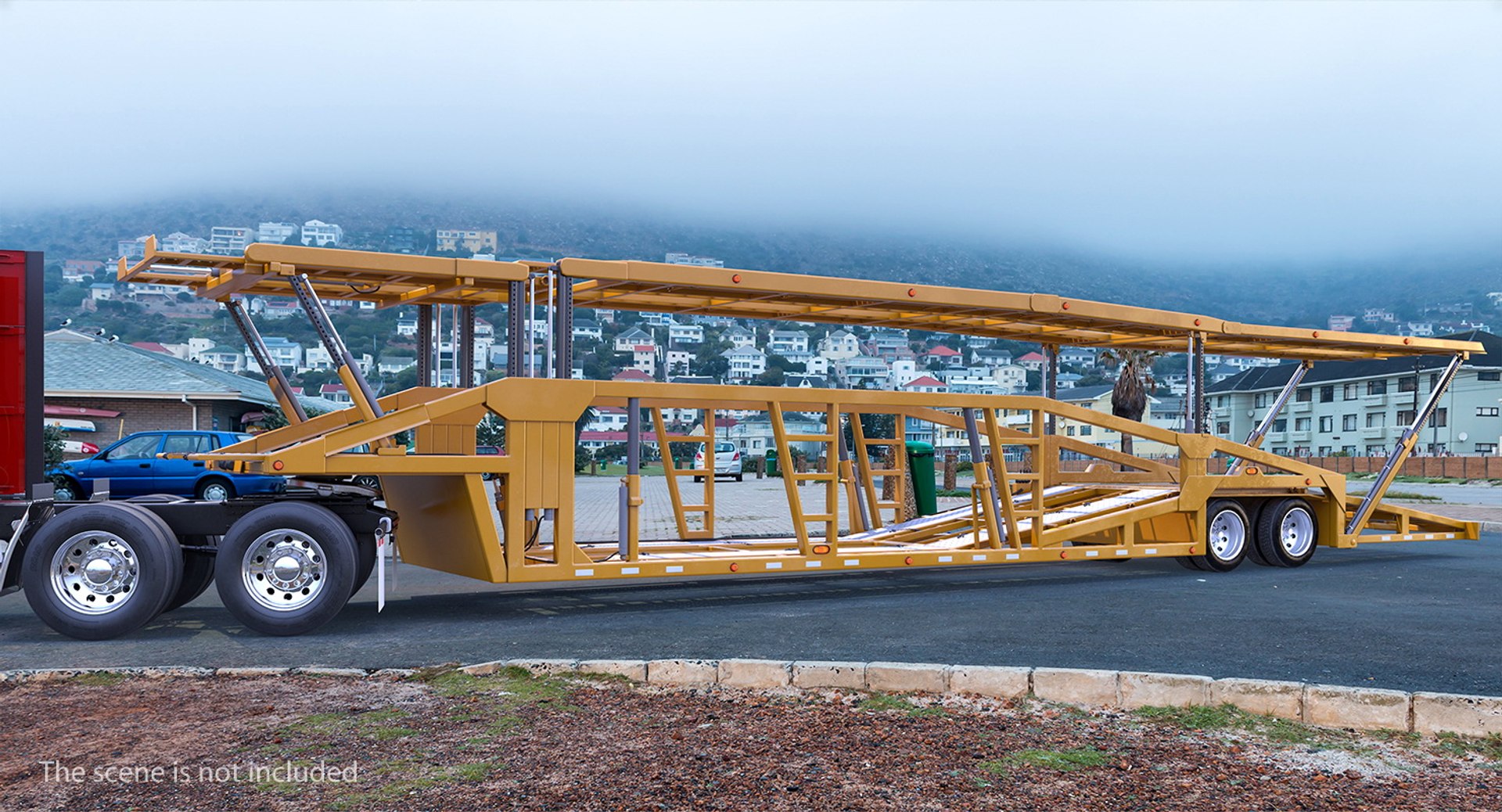 3D model car hauler trailer rigged TurboSquid 1396101