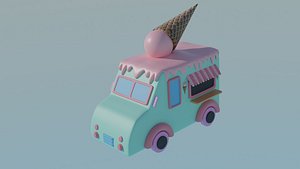 cute ice cream truck 3D