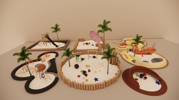 3D Модель Набор Песочницы Для Детской Площадки-А3 - TurboSquid 2139073