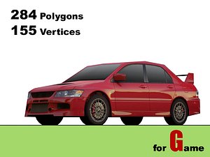 mitsubishi lancer evolution ix lowpoly