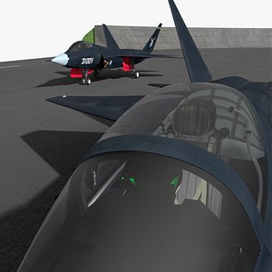 3D Fifth Generation FC-31 Jet On Airstrip