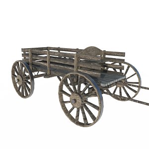 cart car wooden 3D