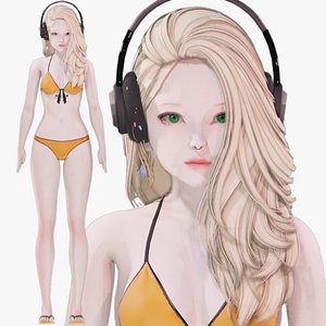3D Bikini 0011 - UE5 - Unity - Blender - Animated - Realistic Female Character model