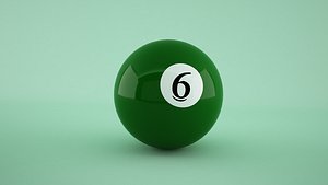3D Billiard Pool Ball-6 American Model model
