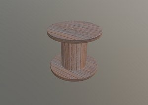 wooden cable reel 3D model
