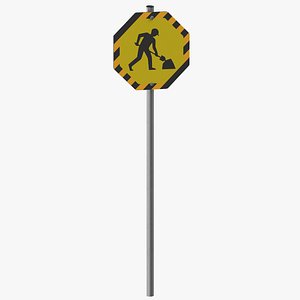 3D construction sign 04