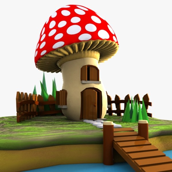 smurf mushroom 3d