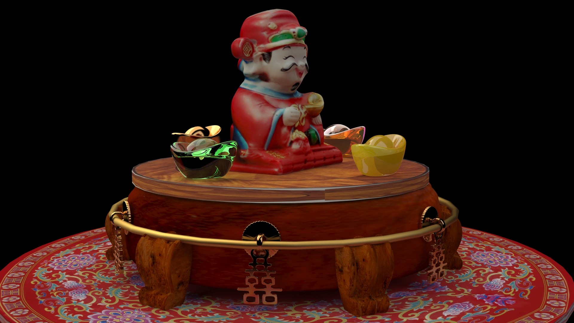 3D Chinese God Of Fortune Model - TurboSquid 2266194
