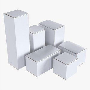 3D model Paper boxes mockup set 02