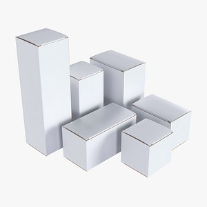 3D model Paper boxes mockup set 02