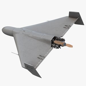 Kamikaze Drone Shahed 136 Gray Rigged for Cinema 4D