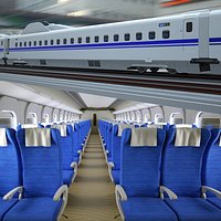 Shinkansen N700S Electric Railcar and Pantograph with Interior