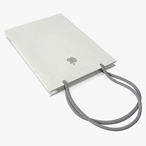 3D Small Apple Retail Paper Bag Folded model