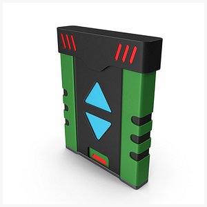 SciFi Access Key Cartridge Green V8 PBR 3D model