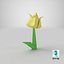 Origami-Blumen-gelbe Tulpe