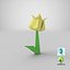 Origami-Blumen-gelbe Tulpe