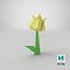 Origami-Blumen-gelbe Tulpe