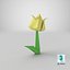 Origami-Blumen-gelbe Tulpe