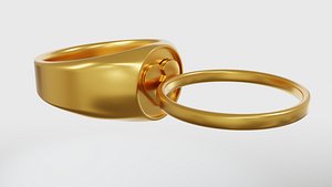 Broken hearts rings for couples 3D print model
