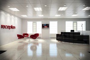 3d model complete office reception area