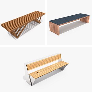 3D model Wooden bench Collection