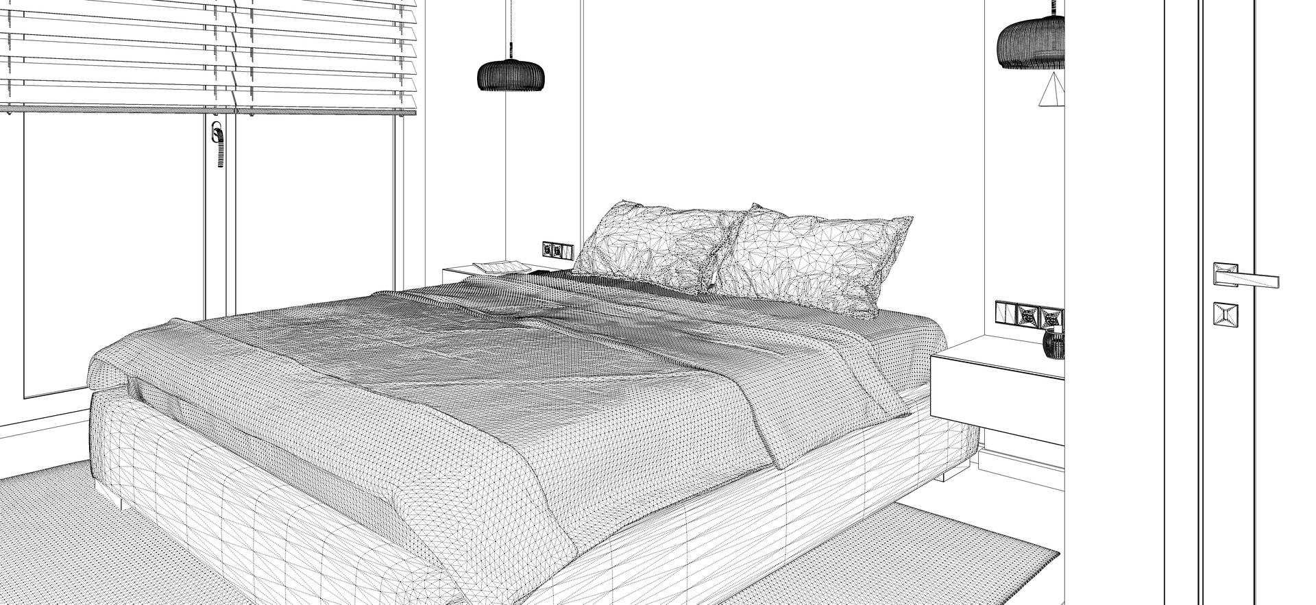 Spacious bedroom with wardrobe 3D - TurboSquid 1949007
