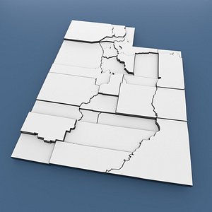 Utah Counties - Map of United States of America USA 3D model