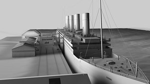 titanic and port scene