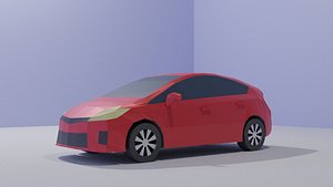 3D model Low Poly Hatchback Car