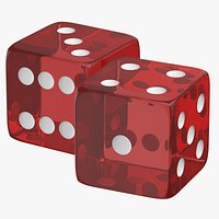 Red Transparent Dice 01