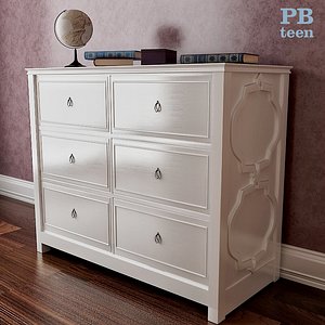 pbteen elsie wide dresser 3d 3ds