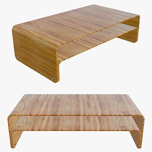 3D Ergonomic Wooden Laptop Stand model