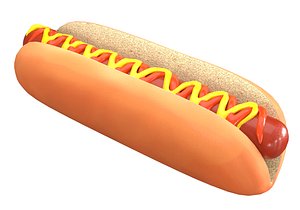 3D model Hot Dog with Sauce PBR