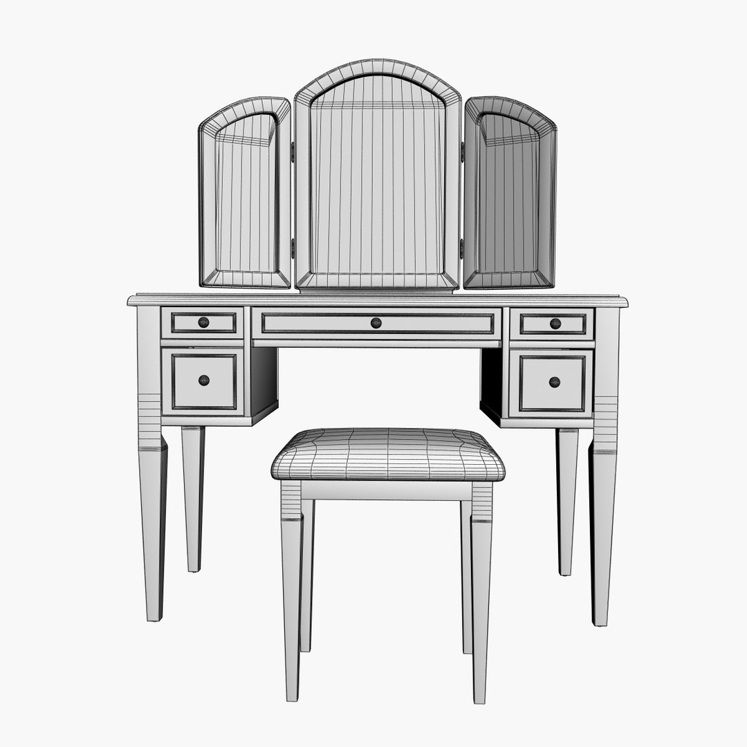 C4d Antique Vanity Set