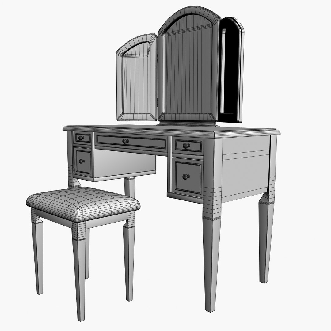C4d Antique Vanity Set