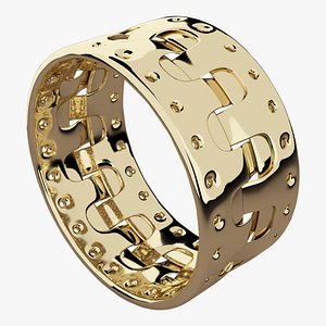 gold bracelet old 3D model
