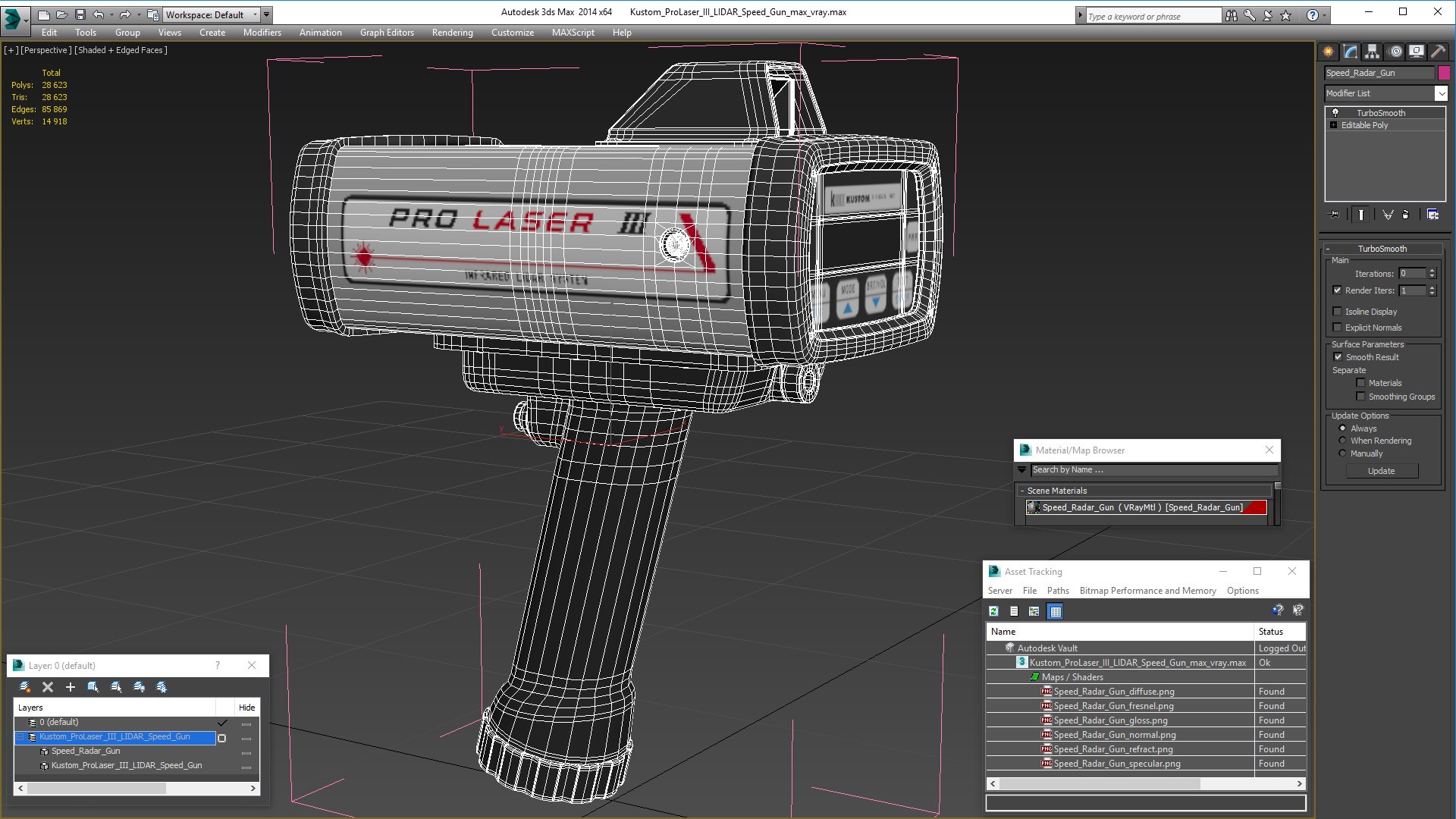 3D kustom prolaser iii lidar TurboSquid 1611721