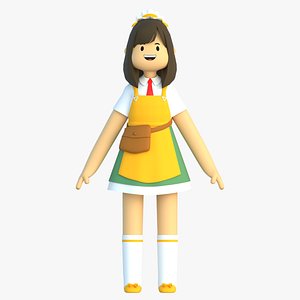 Minimal Cartoon Female Character model