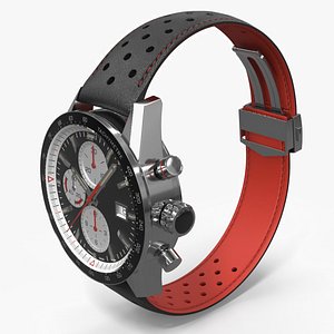 Dual Tone Racing Watch Black Red Strap