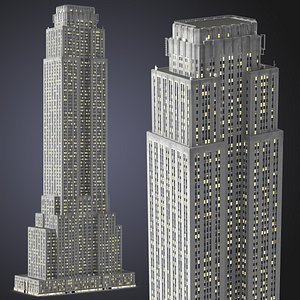 3D model Old Skyscraper Night Glow