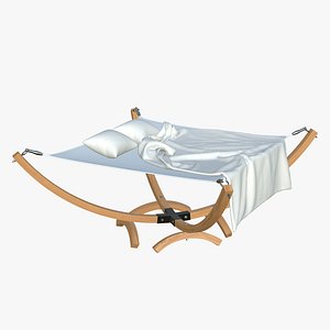 Double Timber Hammock Bed Square 3D model