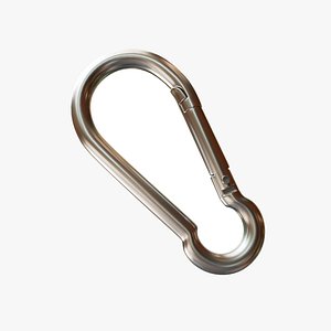 Carabiner Clip - Fully rotational clip - 3D Asset