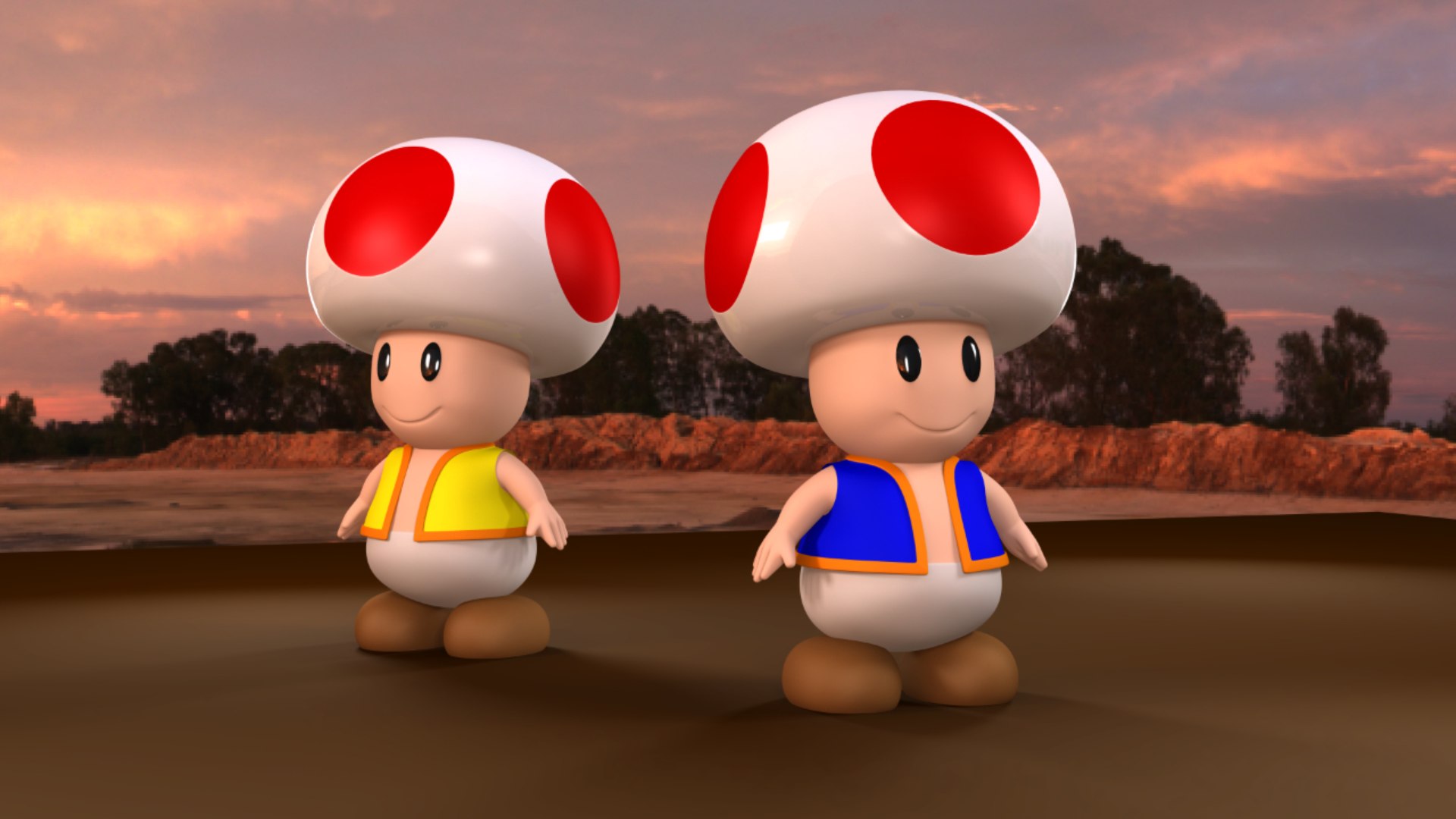 3D Toad Low Poly All Quad High Quality 3D Model From The Super Mario ...