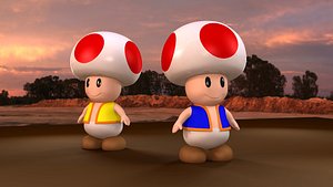 Toad Low Poly All Quad High Quality  3D Model  From The Super Mario Bros Movie