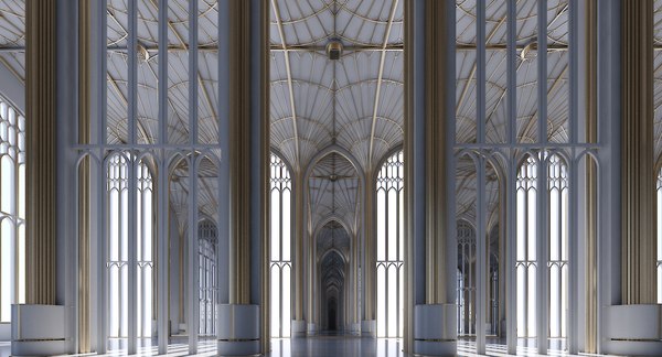 modelo 3d Interior de la catedral clásica 324 - TurboSquid 1397639