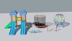 3D model playground slide