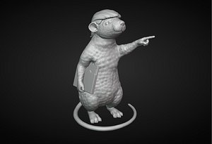 3D Rat Holding a File model