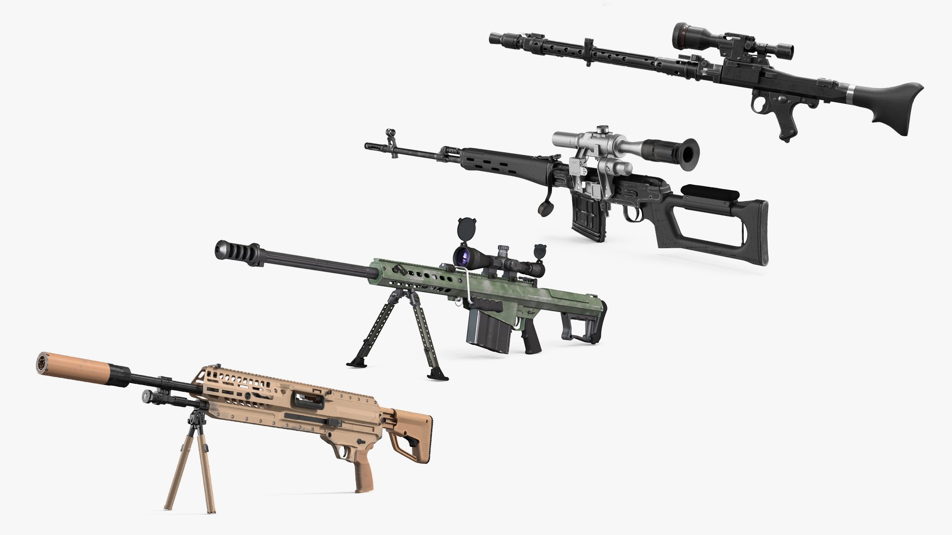 3D Sniper Rifles Collection 4 - TurboSquid 2440604